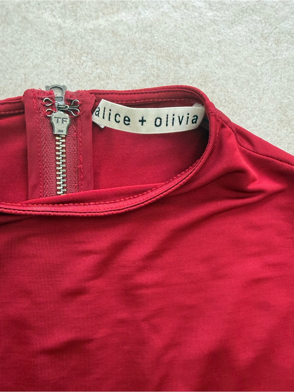 Alice + Olivia Sleeveless Burgundy High-Neck Bodysuit - Picture 2 of 3